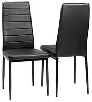Meilleur choix : Ensemble de table à manger pour cuisine avec une table en verre et 6 chaises en cuir noir