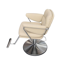 Matériel de barbier, chaise de coiffure en cuir synthétique pour salon