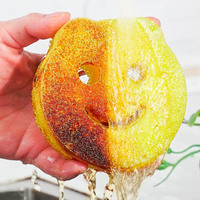 3PCS/Sac de couleur à température contrôlée Éponges à vaisselle à haute mousse pour le nettoyage de la cuisine, doux dans l'eau chaude et dure dans l'eau froide.