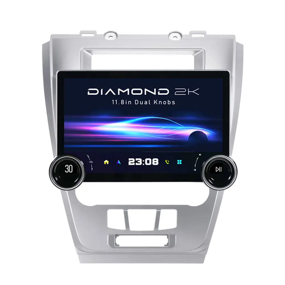 Pemutar dvd mobil untuk Ford Fusion Mendeo Android 13 layar 2K Carplay 4G GPS Radio Mobil Wifi Multimedia pemutar Video navigasi