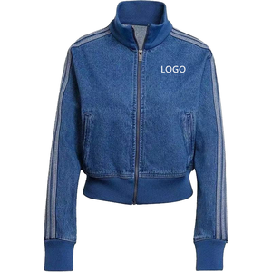Veste en jean vintage unisexe brodée, streetwear, écologique, coupe-vent, respirante, 100% coton - Product Image 1