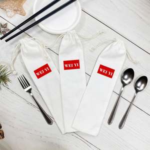 Pochette à cordon en coton blanc doux personnalisée, réutilisable, pour cadeaux, bijoux, avec logo de parfum, pour huiles essentielles, perruques, shampooing - Product Image 4