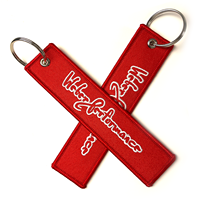 Porte-clés brodé personnalisé avec logo en gros pour accessoires de marque de mode et étiquettes de clés en tissu personnalisées