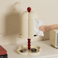 Porte-serviettes multifonctionnel en plastique rétro créatif avec support pour écouteurs pour bureau, salon, chambre à coucher, boîte à mouchoirs