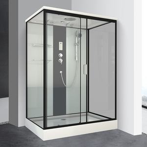 Cuarto de ducha integral deslizante con Marco, Partición de cuarto de baño húmedo seco integrado, vidrio cuadrado para separación de baño doméstico - Product Image 1