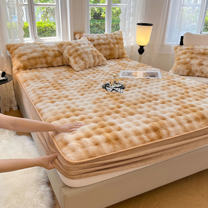 Cubrecolchón de Franela de Pelo de Conejo, Acolchado y Grueso, con Funda de Terciopelo de Leche para <span class=keywords><strong>Cuna</strong></span>, para Uso Doméstico - Product Image 2