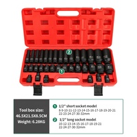 Jeu de douilles à percussion 1/2 "Drive Master Kit de douilles à percussion hexagonales profondes 35 pièces