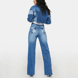 Conjunto Deportivo de 2 Piezas para Mujer, de Alta Calidad, a la Moda, en Tela Vaquera Transpirable, con Logotipo Personalizado Impreso, Servicio OEM - Product Image 2