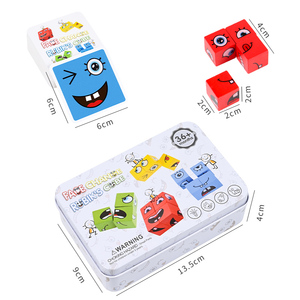 Giochi in Legno Montessori per <span class=keywords><strong>Bambini</strong></span>, Cubo Cambia-Faccia, Puzzle Educativo, <span class=keywords><strong>Gioco</strong></span> <span class=keywords><strong>da</strong></span> <span class=keywords><strong>Tavolo</strong></span> per Interazione Genitore-Figlio, Giocattolo per Bambine - Product Image 4