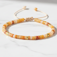 Pulsera Elástica Ajustable de Aleación con Cuentas de Turquesa Bohemia de 2x4mm, Gema Tibetana Delicada para Mujer, Venta al por Mayor