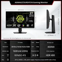 Moniteur de jeu LCD IPS MAG 272URDF E16 27 pouces 4K double mode 160 Hz/1k320 Hz avec interface DP, nouveau pour ordinateur de bureau, temps de réponse de 2 ms