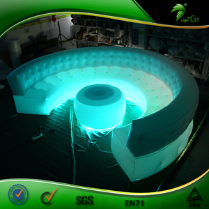Aufblasbares LED-Schlafs ofa im Freien Hüpfendes aufblasbares Sofa für aufblasbare Pool-Halbkreis matratze - Product Image 6