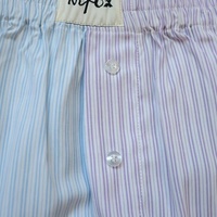 Shorts Boxers Femme en Coton Rayé Bicolore Pastel, Design Tendance avec Logo Personnalisé, Taille Élastique Respirante, Idéal pour le Sommeil et les Tenues Décontractées