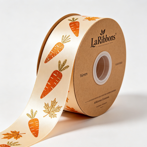 Lazo de satén 100% poliéster con diseño de otoño para manualidades, decoración y envoltura de regalos - Product Image 5