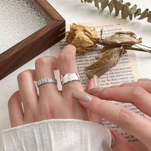 Yinruitai 925 Sterling Silver Irregular Textured <b>Open</b> <b>Ring</b> Women Korean Style Index Finger Jewelry Everyday Wear - Product Image 4