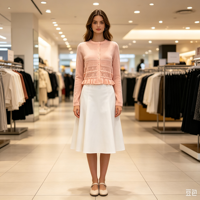 Clara – Haut tricoté plat pointelle blanc de haute qualité pour femme, personnalisable OEM, couleur unie, manches longues, boutons en corne