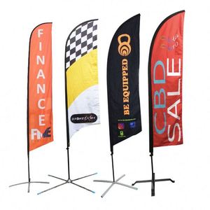 Drapeaux publicitaires Bali Bow Sail, drapeaux de plage publicitaires personnalisés - Product Image 1