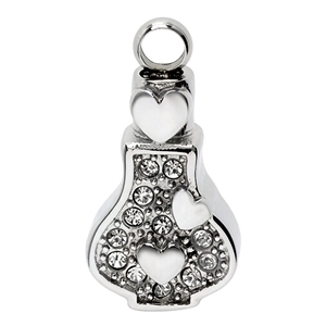 Collier en acier inoxydable coeur bouteille pendentif porte-cendres amulette sanskrit urne de crémation bijoux souvenir mémoire urne magique en cristal - Product Image 1