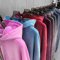Sweat à capuche zippé en molleton bouclette épais 430 GSM, coupe ample, effet marbré américain délavé à l'acide et vieilli