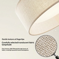 Plafonnier LED moderne au design épuré pour chambre à coucher, avec variateur de lumière, montage en saillie, en tissu