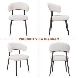 Sillón de terciopelo con respaldo curvo tipo alas, patas de metal reforzadas, suave y cómodo para sala de estar y uso doméstico - Product Image 6