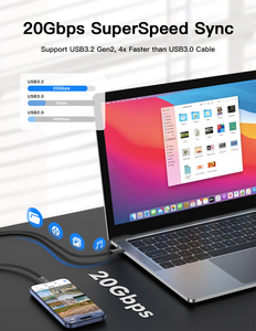 Cable de Datos <span class=keywords><strong>USB</strong></span> <span class=keywords><strong>3.2</strong></span> Tipo <span class=keywords><strong>C</strong></span> UNIEAN, Transmisión de Alta Velocidad, Carga Rápida, Cable de Sincronización de Datos Compatible con Teléfono, Laptop, Tablet - Product Image 5