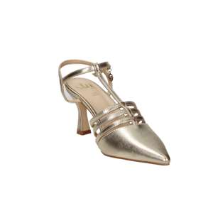 Sandalias de Tacón Donna Slingback Doradas, Tacón de 7.5 cm, Talla 35, Acabado Metálico - Product Image 4