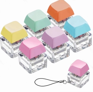 Wholesale <b>Custom</b> Different Colors <b>Keyboard</b> Keychain Keycap Relieve Stress Fidget Click <b>Key</b> Ring Decompression Gifts for Kids - Product Image 1