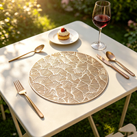 Sets de table personnalisés pour la table à manger, sets de table ronds pour mariage, antidérapants, isolants thermiquement, en PVC, pour la maison, le restaurant, les banquets
