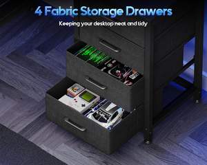 AJUNION, escritorio moderno para juegos <span class=keywords><strong>en</strong></span> forma de <span class=keywords><strong>L</strong></span> de 43 "con estante, luz Led RGB, escritorio de ordenador Reversible, <span class=keywords><strong>mesa</strong></span> para jugadores, negro, directo de fábrica - Product Image 5