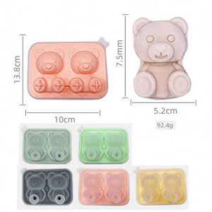 Easy Release Makes Four Teddy Bear Shaped Silicone Ice <b>Cube</b> Maker Tray for Chilled Drinks Whiskey Cocktails - Product Image 4