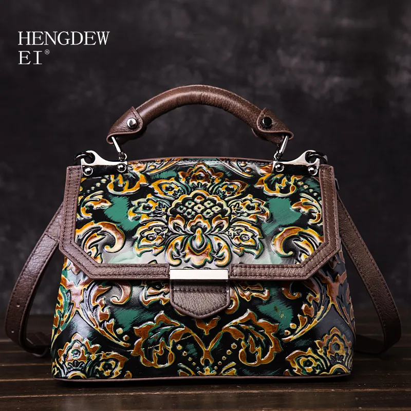 Hengdewei popular leather embossed texture women's bag original design European and American style fashion handbag