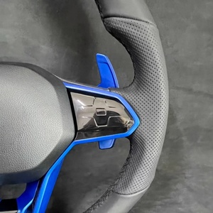 Rueda de costura negra de cuero liso perforado al por mayor para volante de coche <span class=keywords><strong>Volkswagen</strong></span> Golf 8 de bajo precio - Product Image 2