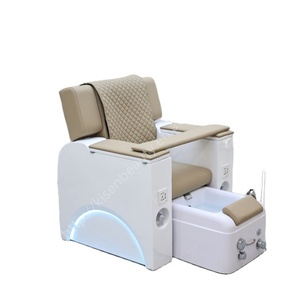 Table de manucure et pédicure de luxe haut de gamme Kisen avec éclairage LED, bac à pieds et mobilier coloré - Product Image 1