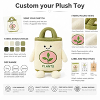 Sac fourre-tout en peluche personnalisé OEM ODM, thème jardin, peluche botanique, poupée en peluche de marque, mascotte, tissu écologique