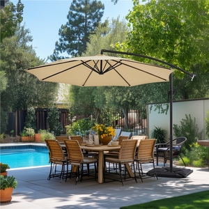 Poste de aluminio de lujo en voladizo Costillas <span class=keywords><strong>Patio</strong></span> Paraguas Mercado al aire libre Evento Sombrilla Banana Colgando Paraguas y bases - Product Image 1