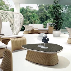 Outdoor Leisure High-end Rattan <b>Table</b> and Chair Hotel Villa Courtyard Garden Outdoor Waterproof Sunscreen Sofa European-style - Product Image 4