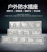 Prise murale extérieure en plastique étanche IP55 avec ports USB-A et USB-C, 250V 13A, auto-mise à la terre, marquage GCC/G/Q