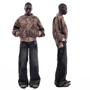 DIZNEW marchio di abbigliamento di lusso produttore personalizza <span class=keywords><strong>uomo</strong></span> di personalità della moda giacca <span class=keywords><strong>Jeans</strong></span> pesante Wash giacca di <span class=keywords><strong>Jeans</strong></span> per gli uomini - Product Image 3