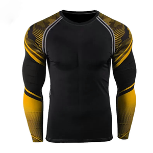 Camiseta de compresión deportiva para hombre, ligera, de secado rápido, transpirable, elástica en cuatro direcciones, de manga larga, transpirable, para hombre. - Product Image 2