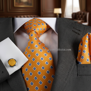 Orange Necktie Set, Pocket square and Cufflink Set <b>Neck</b> <b>Tie</b>, Corbata, Gravate, Krawatte, Cravatta, Fashion <b>Tie</b> - Product Image 3