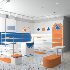 Vetrina Espositiva Personalizzata per Scarpe per Bambini, Design ad Arco Colorato, Espositore da Terra Verniciato per Negozi di Calzature - Product Image 3