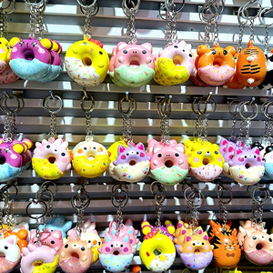 Llavero de juguete antiestrés de espuma PU con diseño de donut de animales para niños, alivia la ansiedad y el estrés, colgante para mochila - Product Image 2