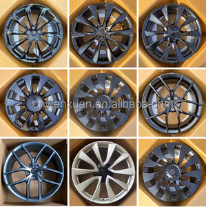 Nouvelles jantes en alliage d'aluminium forgé de 19 à 22 pouces 5X114.3 pour Tesla <span class=keywords><strong>Model</strong></span> 3/<span class=keywords><strong>Y</strong></span>/S Black Mesh Design Universal Fitment - Product Image 2