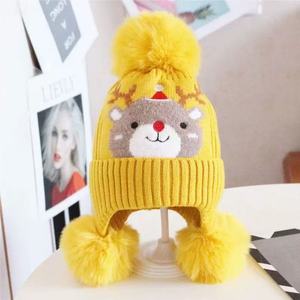 Đa Năng Mùa Đông Ấm Áp Áo Thun <span class=keywords><strong>Cap</strong></span> Cho Trẻ Em Đôi Bóng Dệt Kim 3D Thêu Giáng Sinh Elk Bãi Biển Windproof Tai Cho Kinh Doanh - Product Image 5