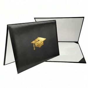 Custom Gold <b>University</b> Porta Diploma Frame Cover Leather A5 A4 Certificate Holder Certificate of Thanks and Appreciation Holder - Product Image 1