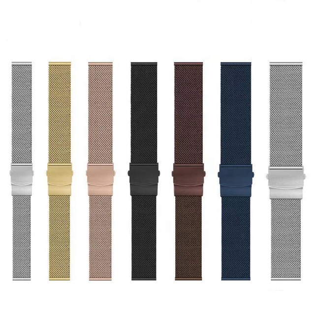 Quality 0.6mm Custom Mesh Milanese Adjustable Quick-release Replacement Stainless Steel Quartz Watch Band 12 14 16 18 20 22 24mm