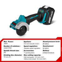 Nouveau Type de Meuleuse d'Angle Électrique Sans Balai Sans Fil 390W 76mm Adaptable Batterie Makita 18V Polisseuse Portable Dérustrage Métal