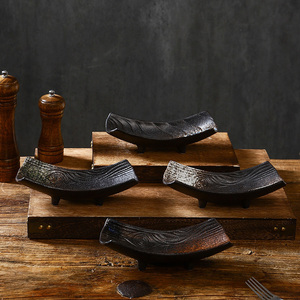 Bandeja de Sushi de cerámica <span class=keywords><strong>Rectangular</strong></span> de gama alta de 8,5 pulgadas, plato elegante para servir postres y aperitivos para fiesta, exhibición única en el comedor - Product Image 3