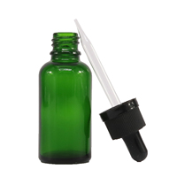 Flacons compte-gouttes en verre transparent, vert, bleu, ambré pour huiles essentielles (5ml-100ml) et collyres, avec sérigraphie